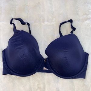 VICTORIA'S SECRET Lined Semi Demi Bra Underwire Adjustable Straps Dark Blue 32DD